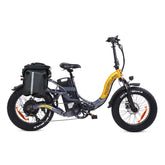 Romatlink Dolphin Gray&Yellow E-Bike with Rear Seat Trunk Bag
