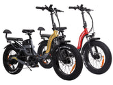 Romatlink Dolphin 20'' Step-thru Full Suspension Folding 4.0'' Fat Tire 48V 750W/20A Gray&Yellow + Black&Red two Ebikes