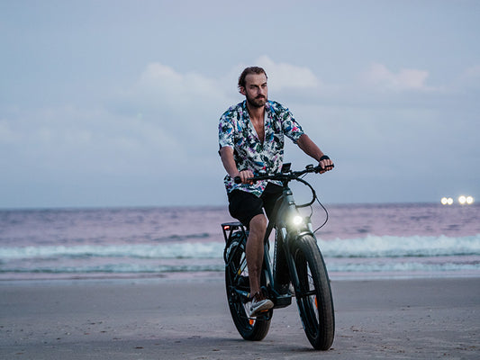 Riding Electric Bike at Night