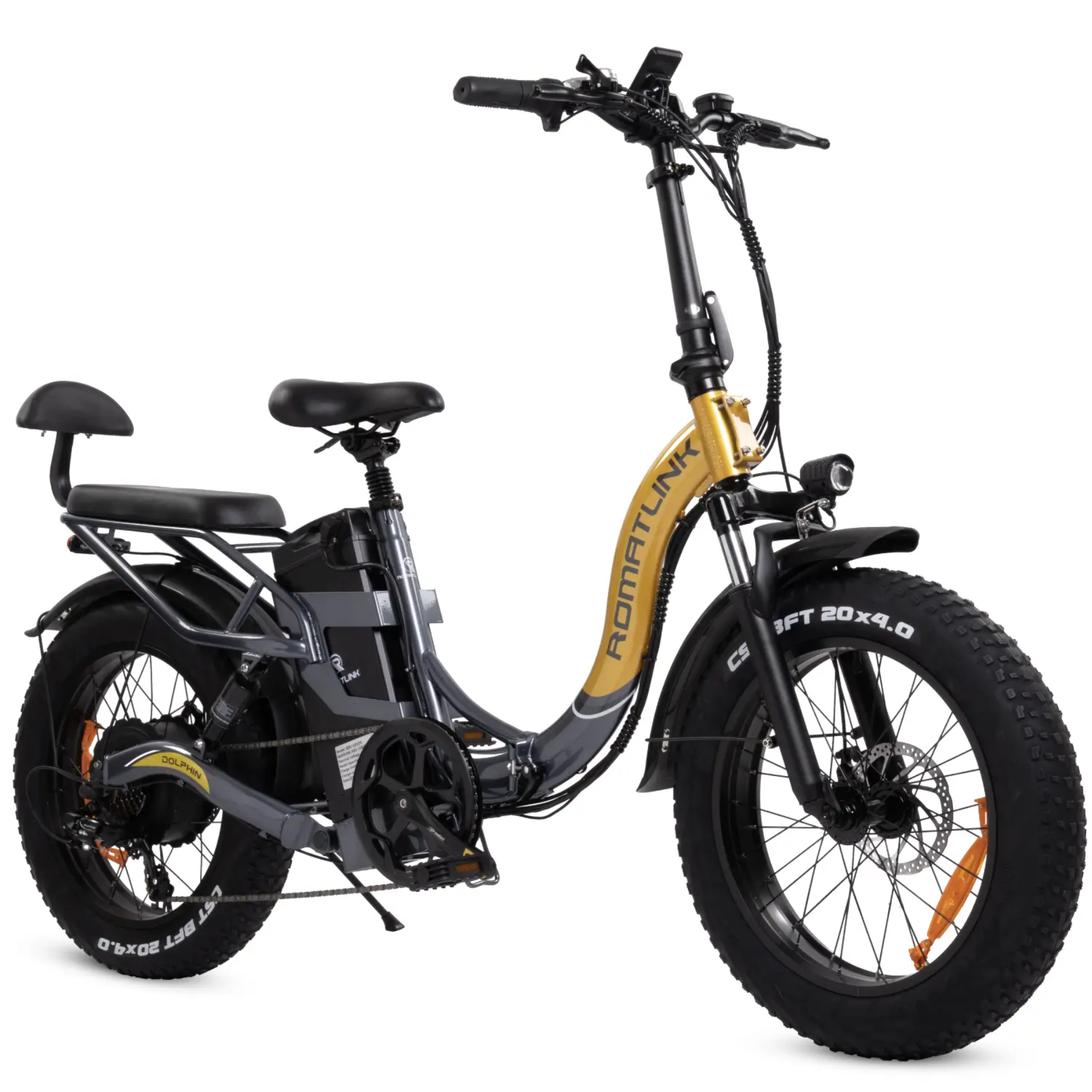 folding electric bicycle scooter Dolphin Full Suspension Folding Fat Tire Ebike
