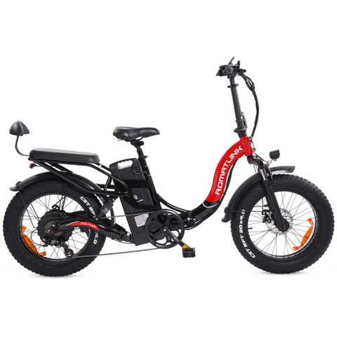 Romatlink Dolphin Electric Folding Fat Tire Black-Red Bike